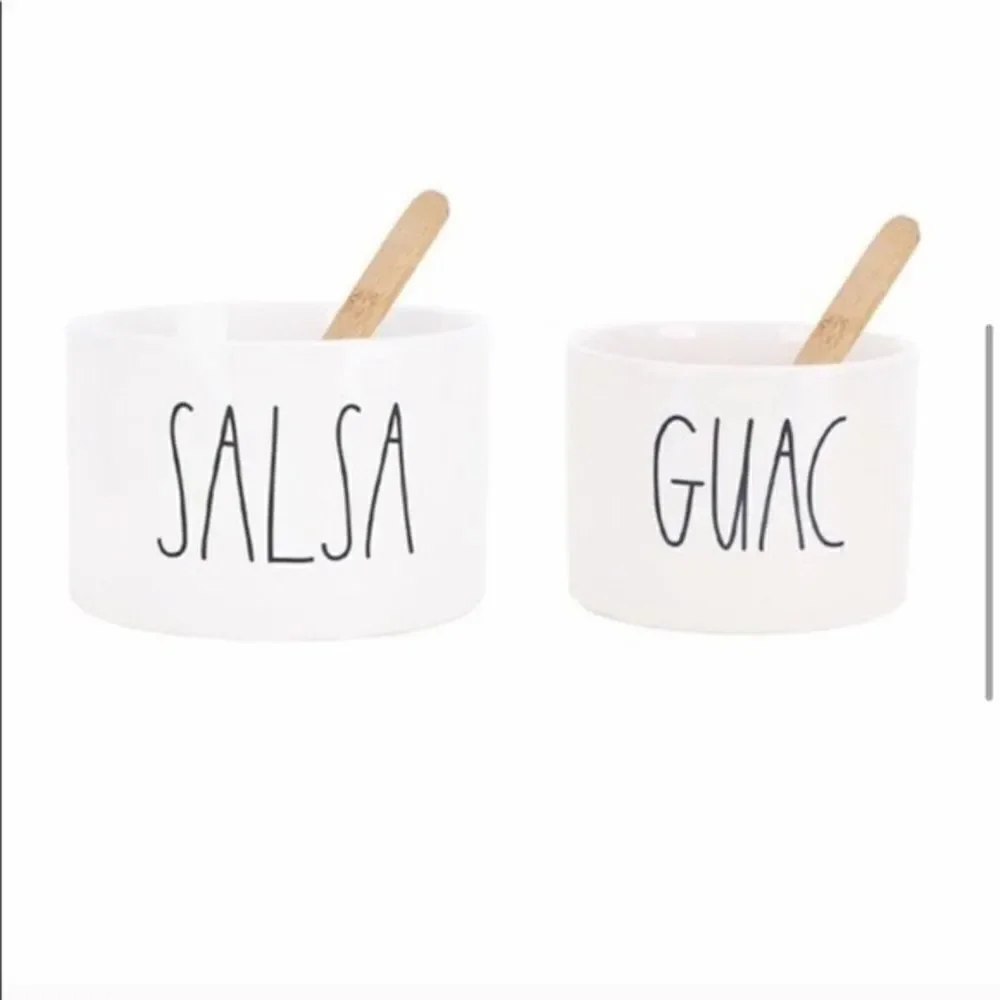 ✨ HP✨Rae Dunn Guac Salsa Bowls with bamboo spoons set✨